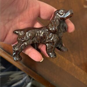 Vintage Brown Ceramic Dog Figurine